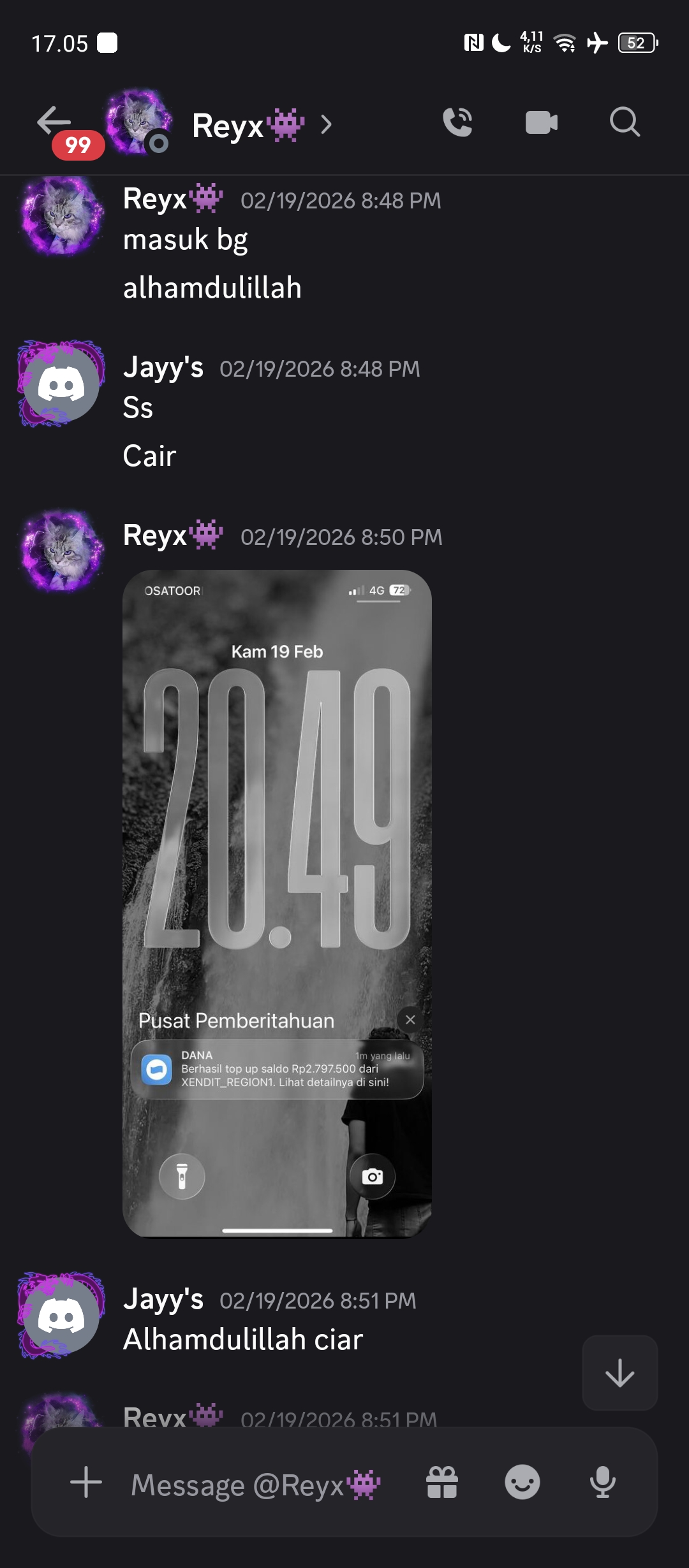 Bukti payout Reyx